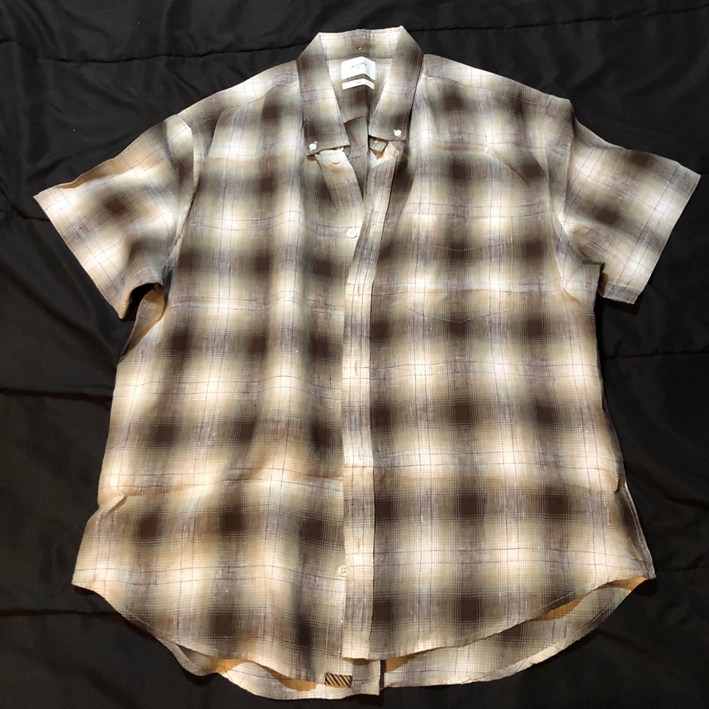 Billy Reid short sleeve button dow shirt